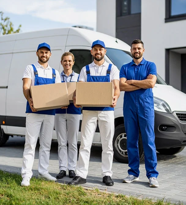 FAIRWERT Mitarbeiter übergibt Umzugskarton beim Küchenankauf